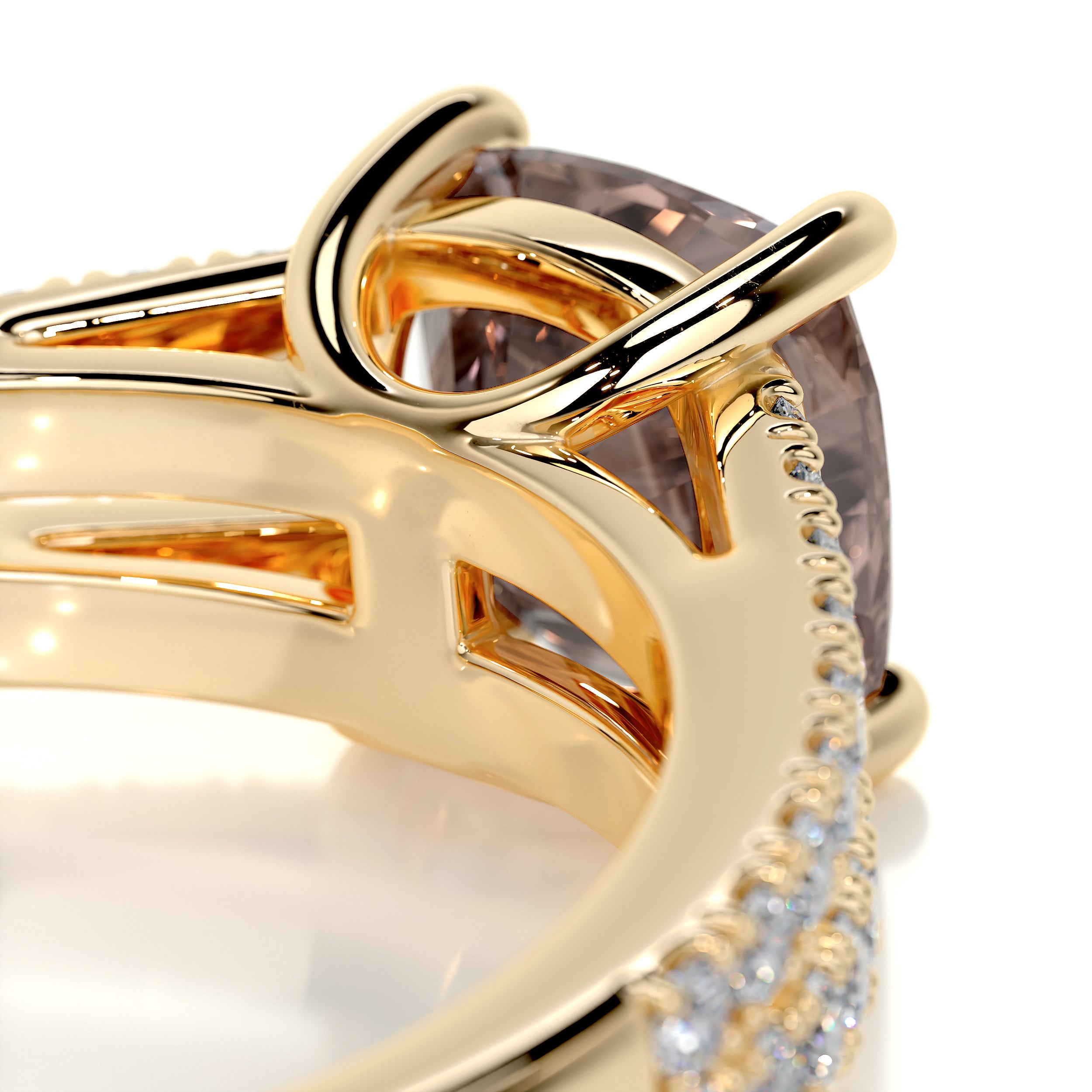 Sadie Gemstone & Diamonds Ring   (2 Carat) -18K Yellow Gold