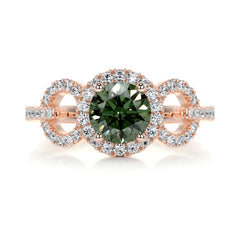 Elize Green Gemstone & Diamonds Ring (1.25 Carat) -14K Rose Gold