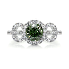 Elize Green Gemstone & Diamonds Ring (1.25 Carat) -Platinum