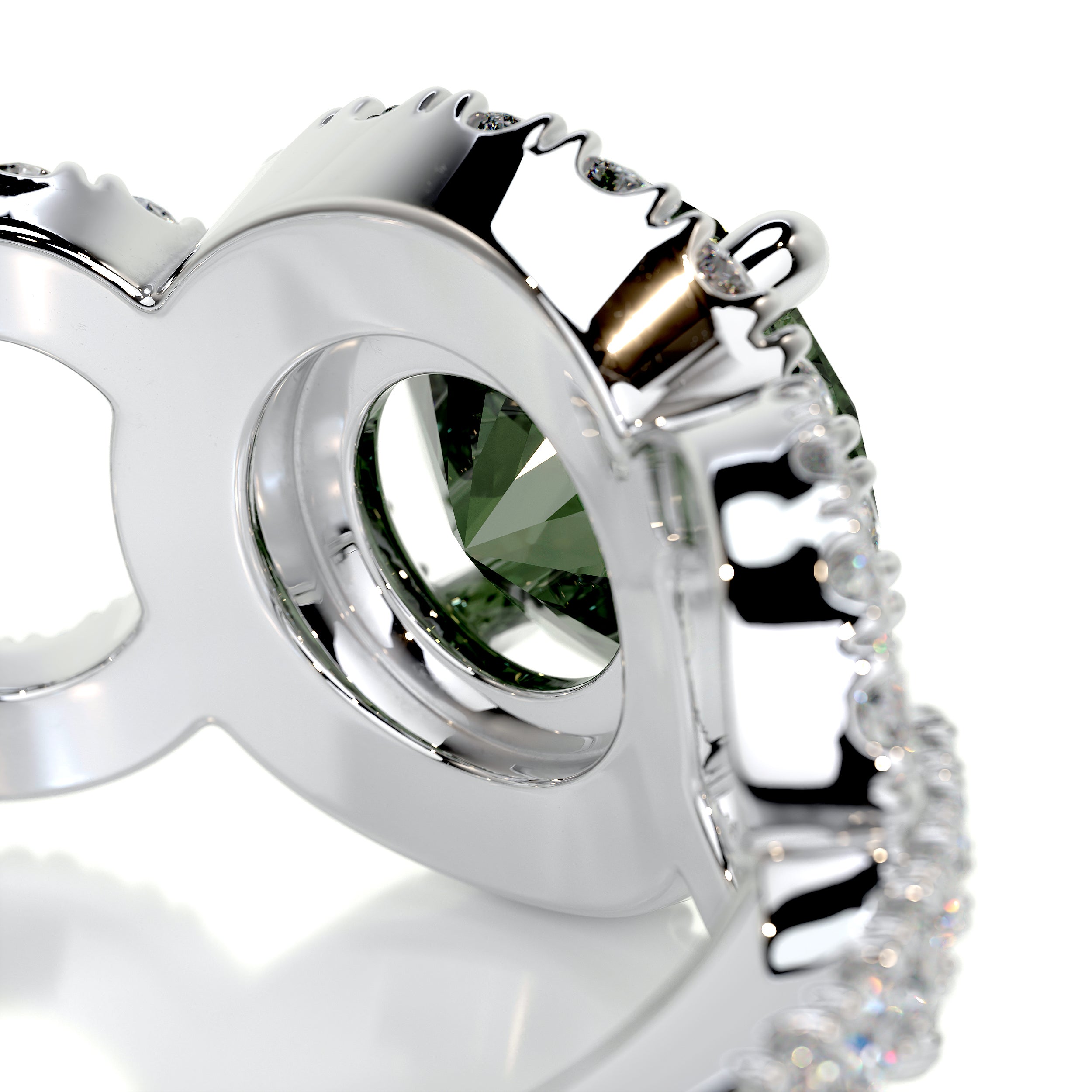 Elize Gemstone & Diamonds Ring   (1.25 Carat) -18K White Gold