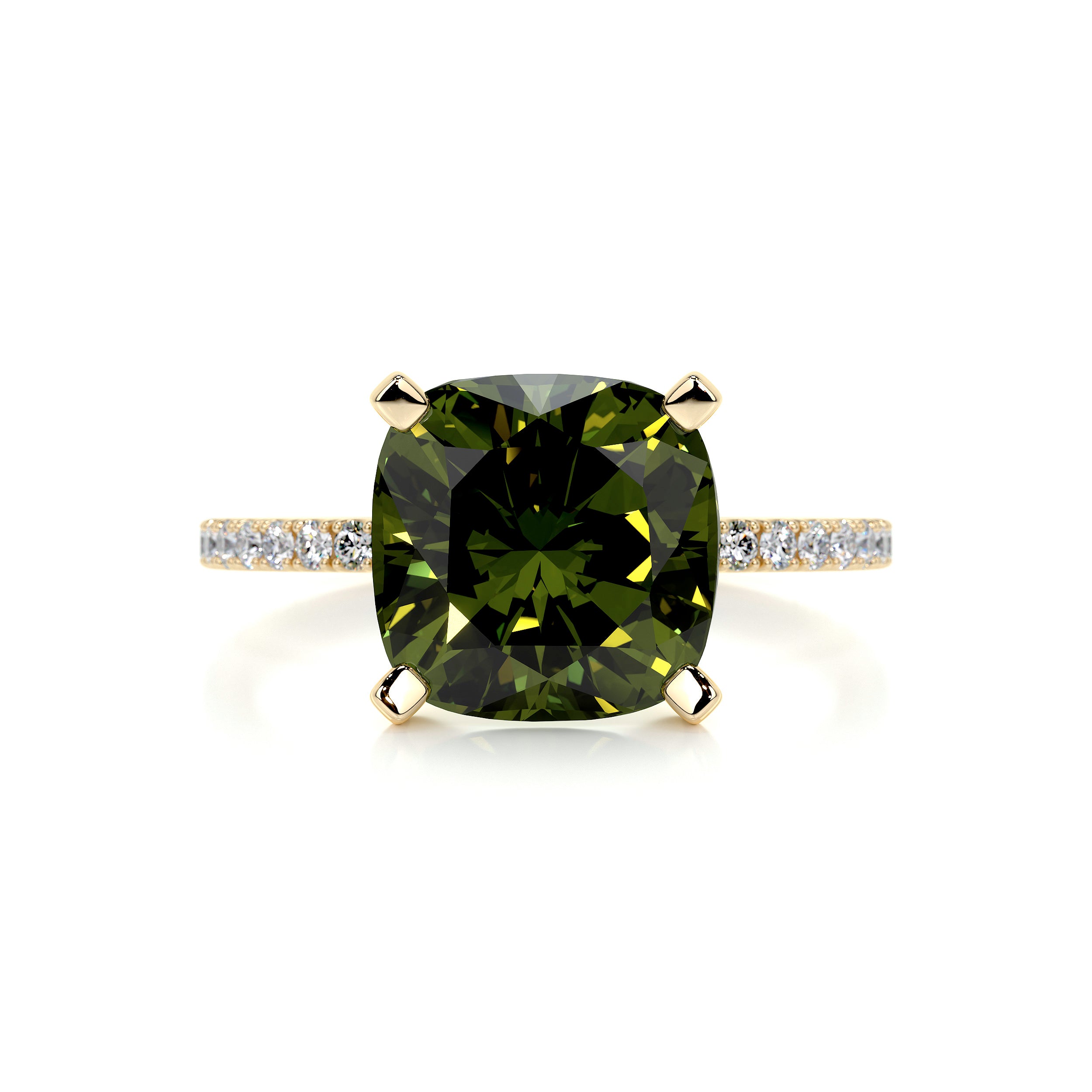 Stephanie Gemstone & Diamonds Ring   (6 Carat) -18K Yellow Gold
