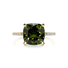 Stephanie Gemstone & Diamonds Ring (6 Carat) -18K Yellow Gold