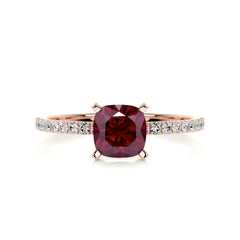 Stephanie Gemstone & Diamonds Ring (1.8 Carat) -14K Rose Gold