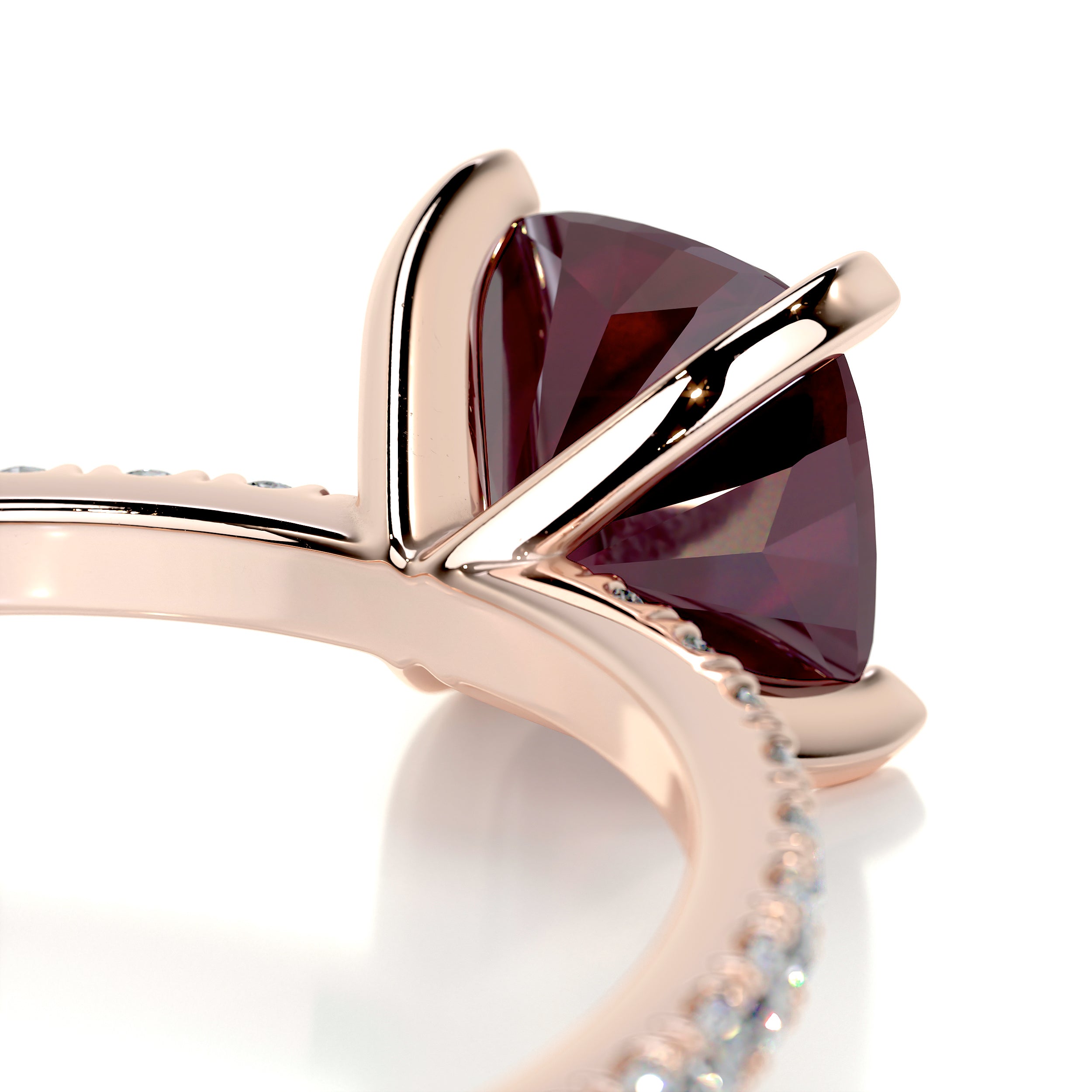 Stephanie Gemstone & Diamonds Ring   (1.8 Carat) -14K Rose Gold