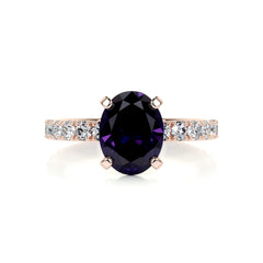 Alison Gemstone & Diamonds Ring (3 Carat) -14K Rose Gold