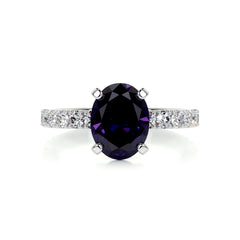 Alison Gemstone & Diamonds Ring (3 Carat) -Platinum