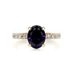 Alison Gemstone & Diamonds Ring (3 Carat) -18K Yellow Gold