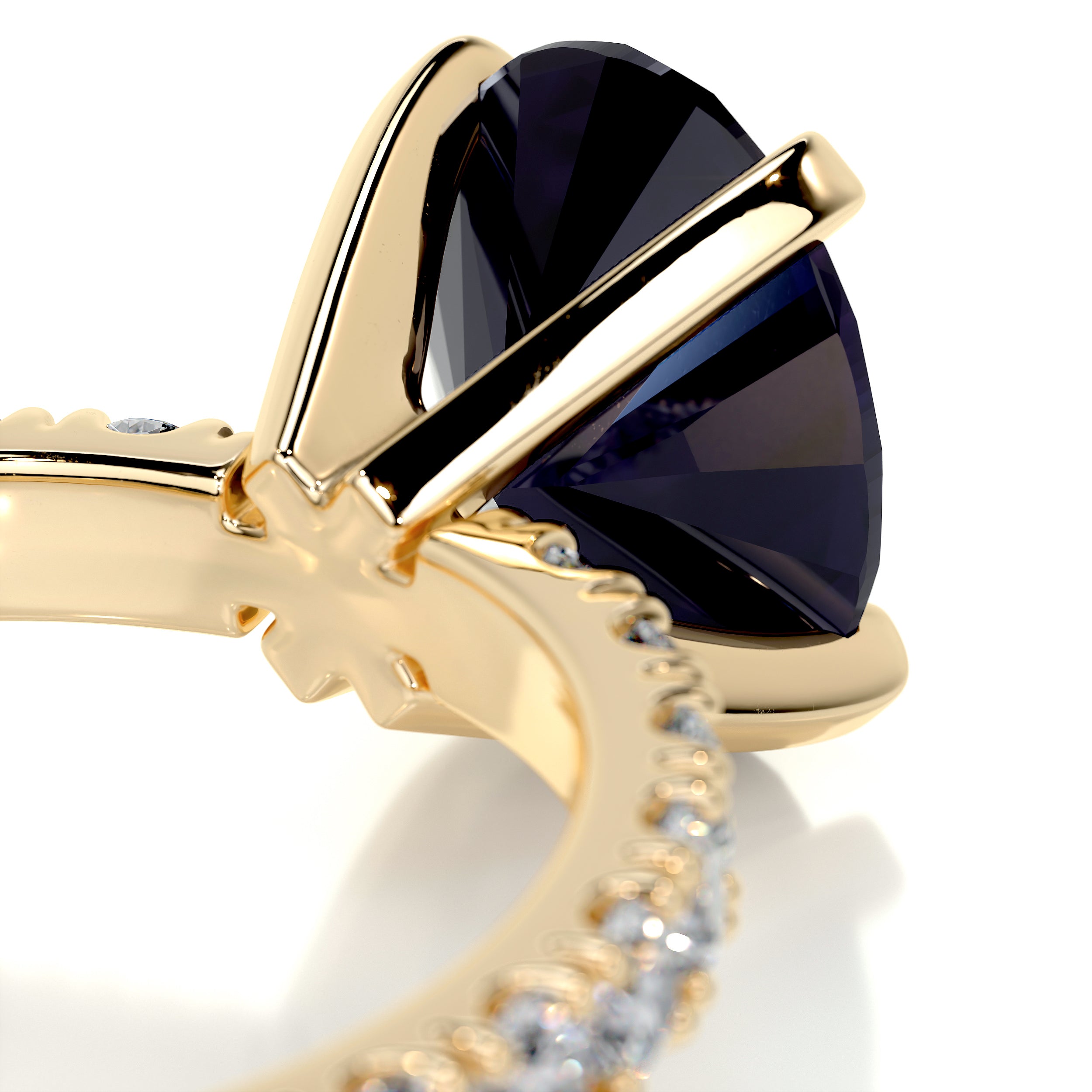 Alison Gemstone & Diamonds Ring   (3 Carat) -18K Yellow Gold