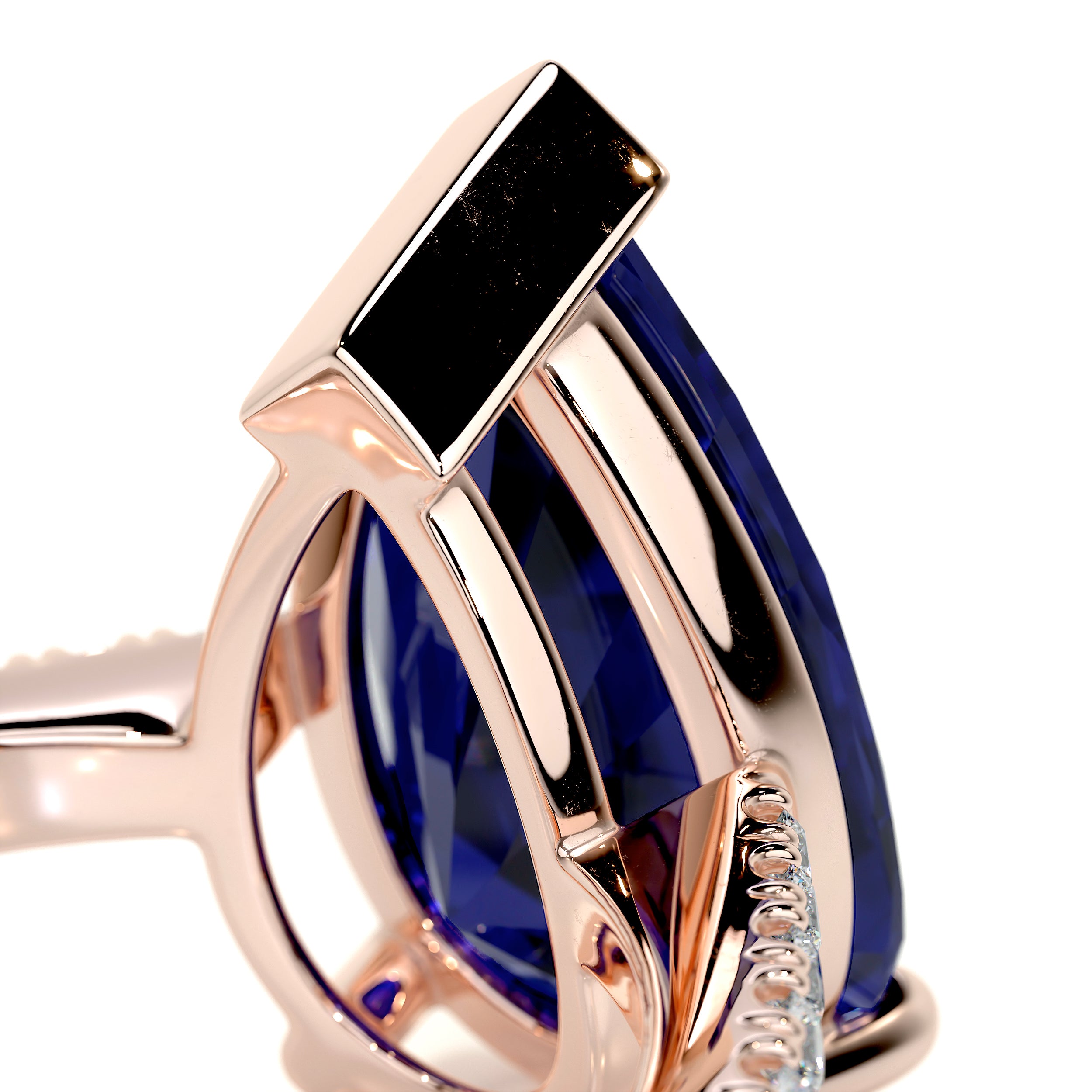 Anna Gemstone & Diamonds Ring   (4.15 Carat) -14K Rose Gold