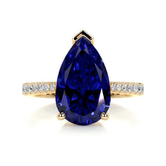 Anna Gemstone & Diamonds Ring (4.15 Carat) -18K Yellow Gold