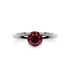 Jessica Gemstone Ring (0.8 Carat) -18K White Gold