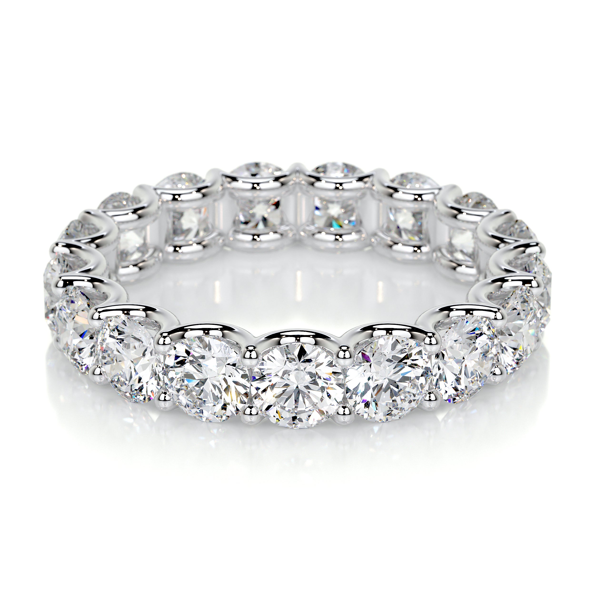 Trinity Lab Grown Eternity Wedding Ring   (4 Carat) -18K White Gold