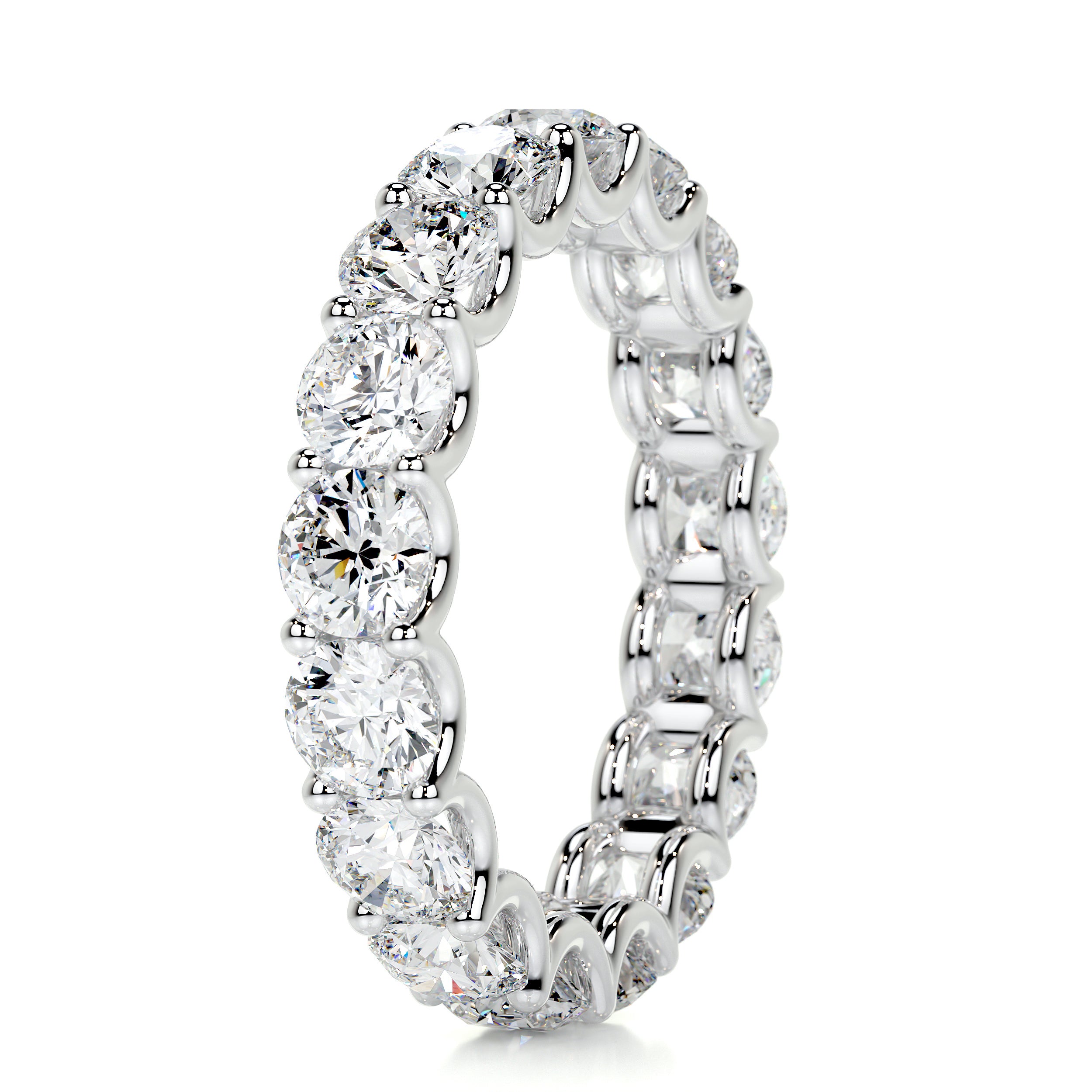 Trinity Eternity Wedding Ring   (4 Carat) -18K White Gold