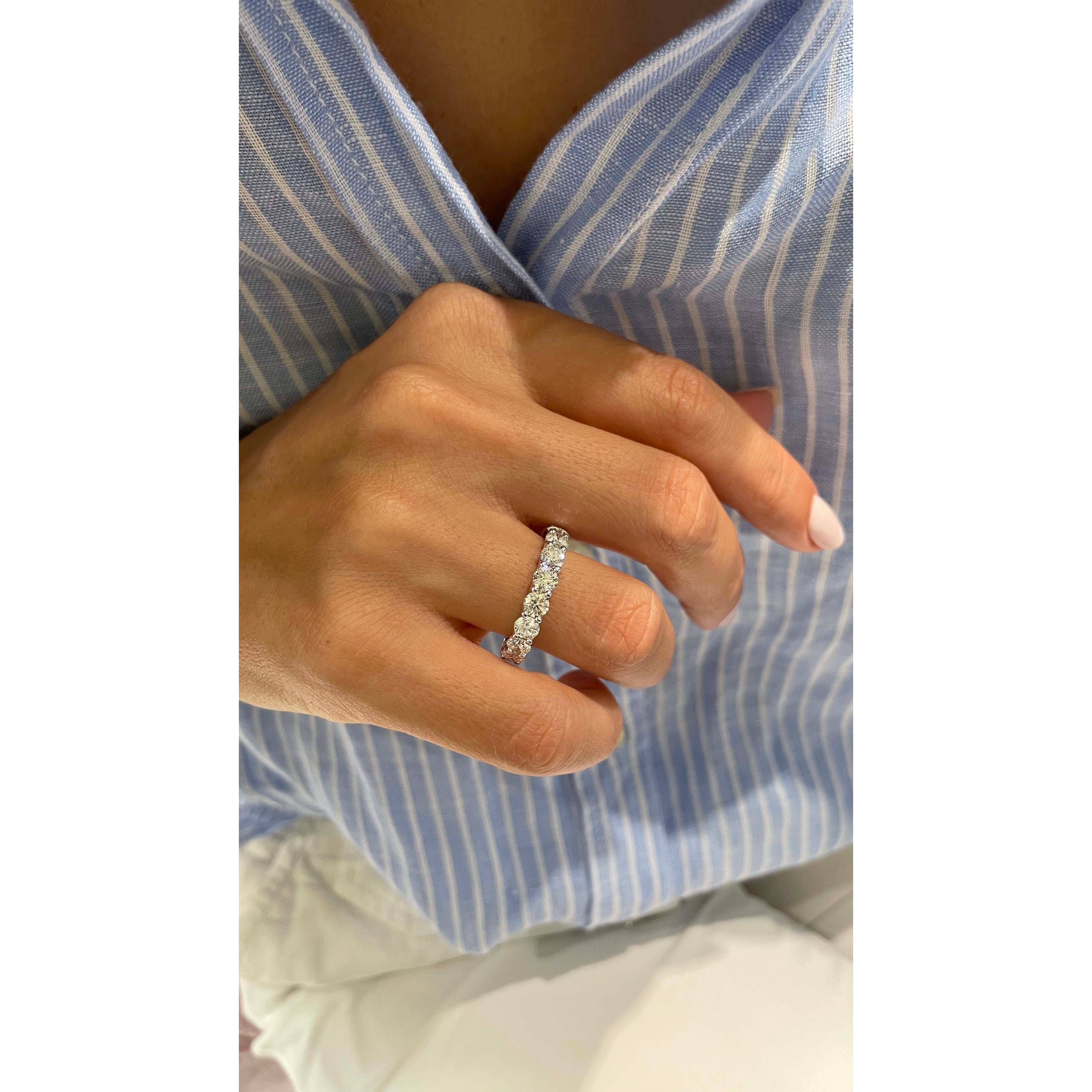Trinity Eternity Wedding Ring   (4 Carat) -18K White Gold