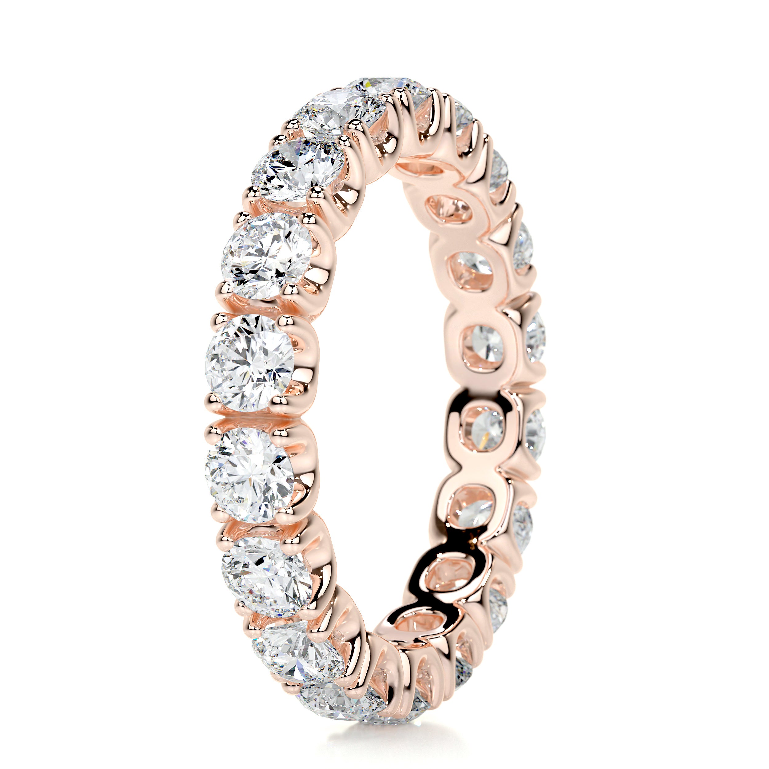 Trinity Eternity Wedding Ring   (2.4 Carat) -14K Rose Gold