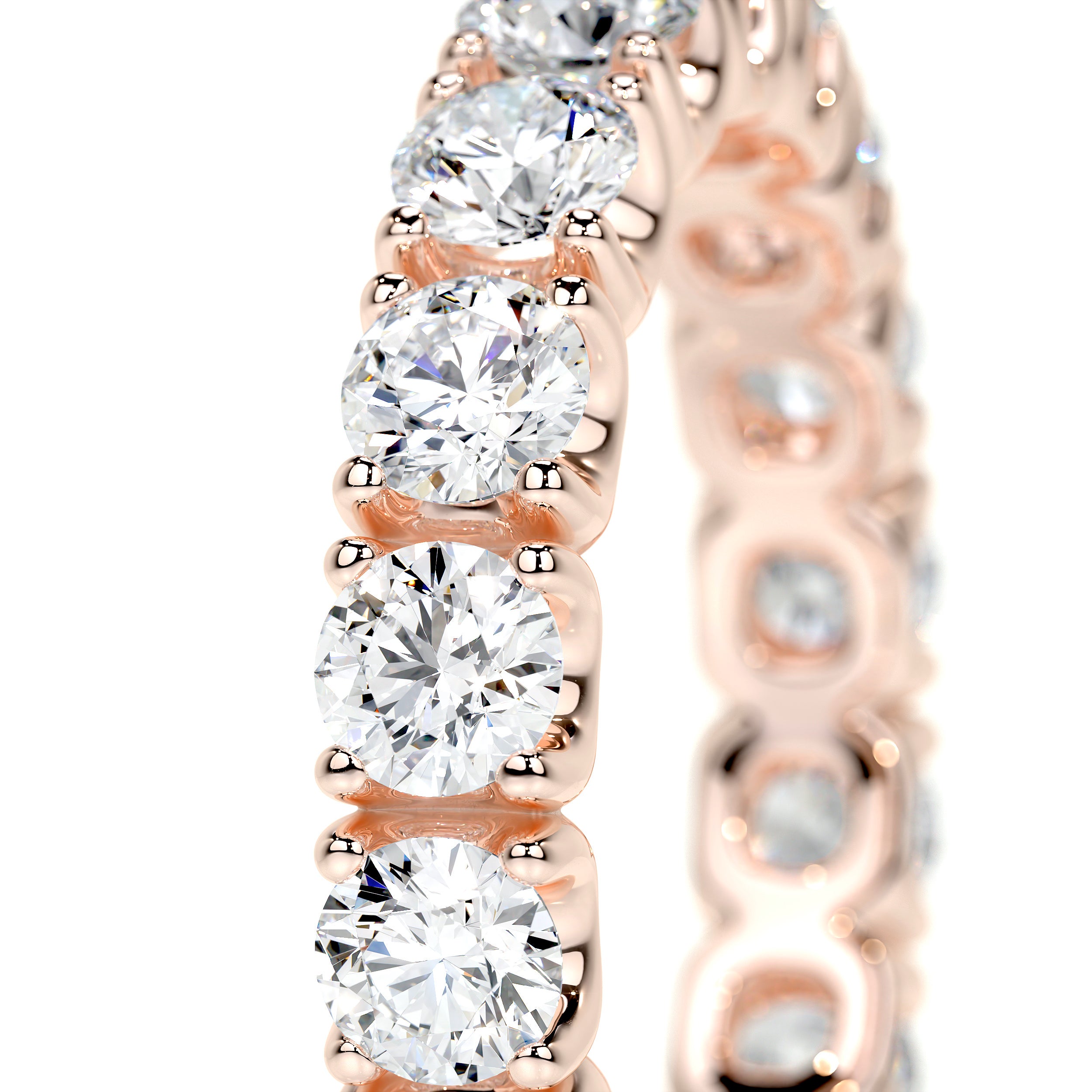 Trinity Lab Grown Eternity Wedding Ring   (2.4 Carat) -14K Rose Gold