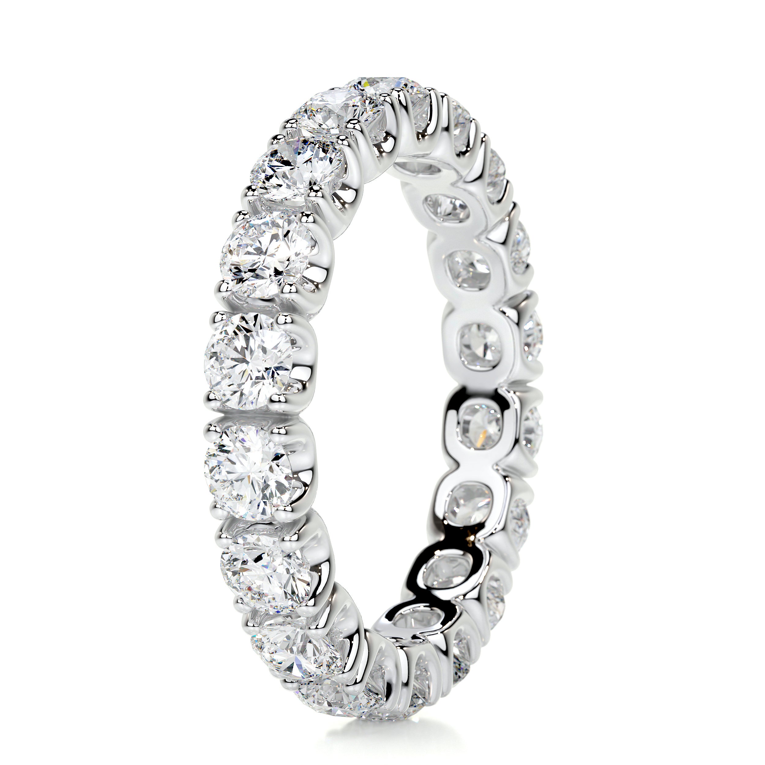 Trinity Eternity Wedding Ring   (2.4 Carat) -18K White Gold