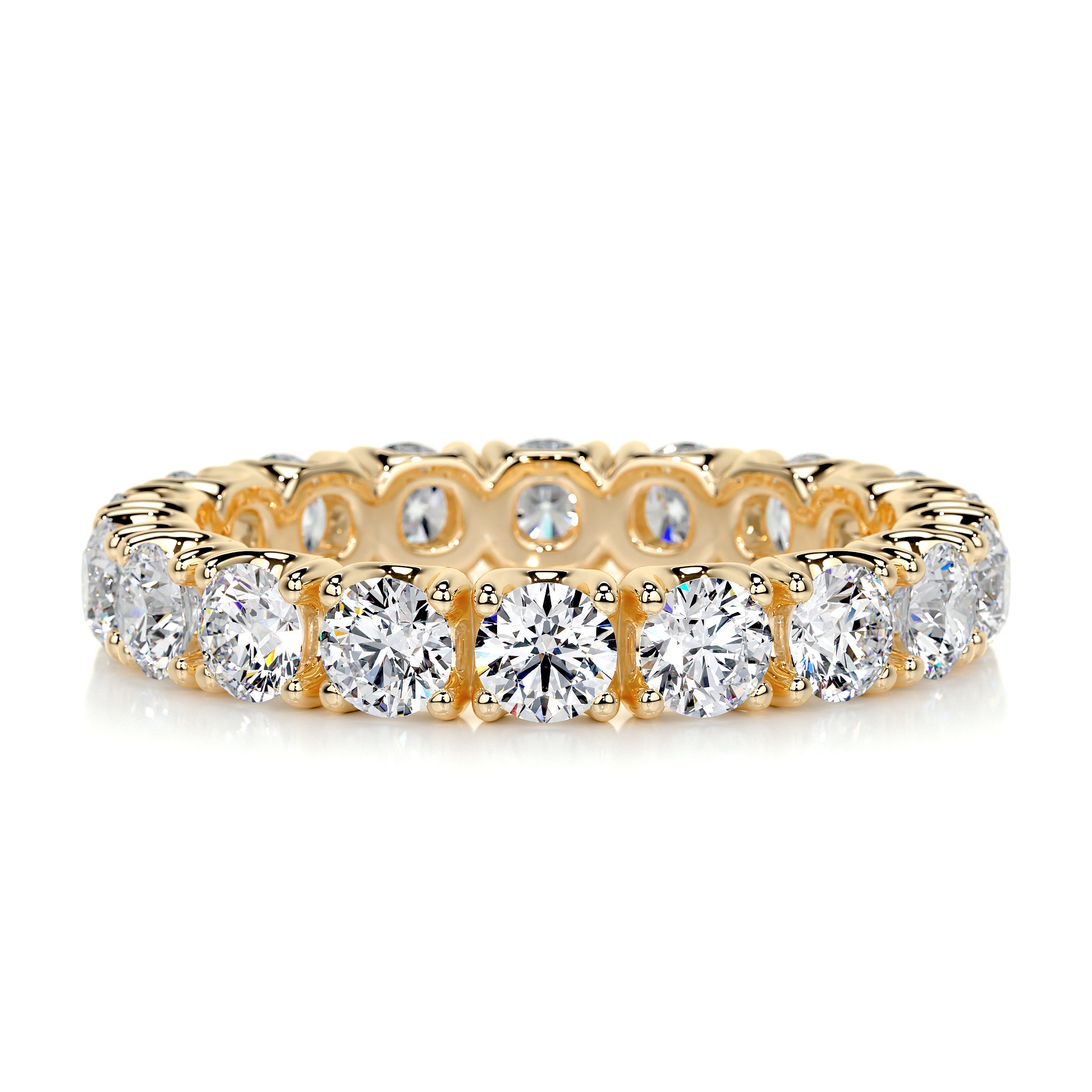 Trinity Eternity Wedding Ring   (2.4 Carat) -18K Yellow Gold