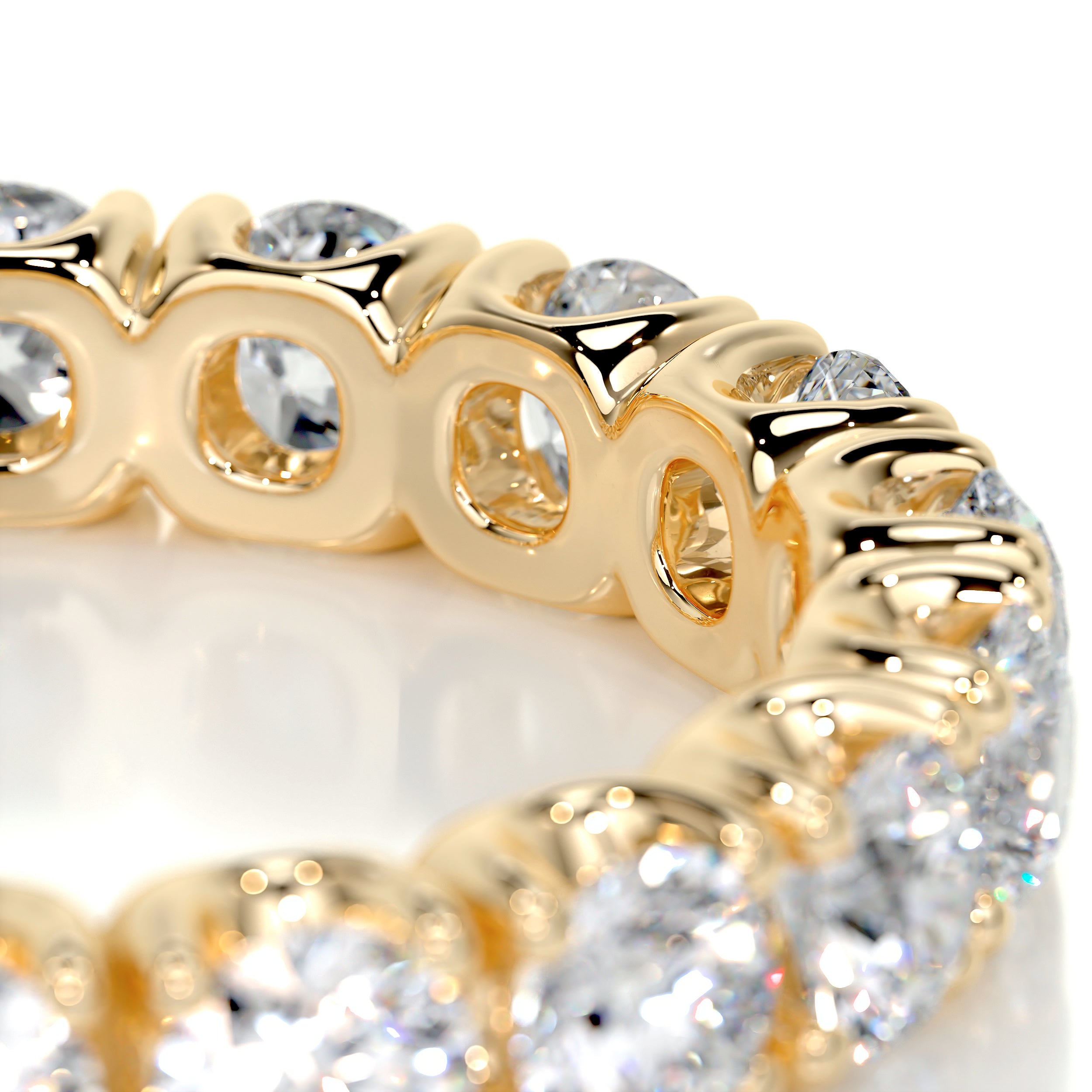 Trinity Eternity Wedding Ring   (2.4 Carat) -18K Yellow Gold