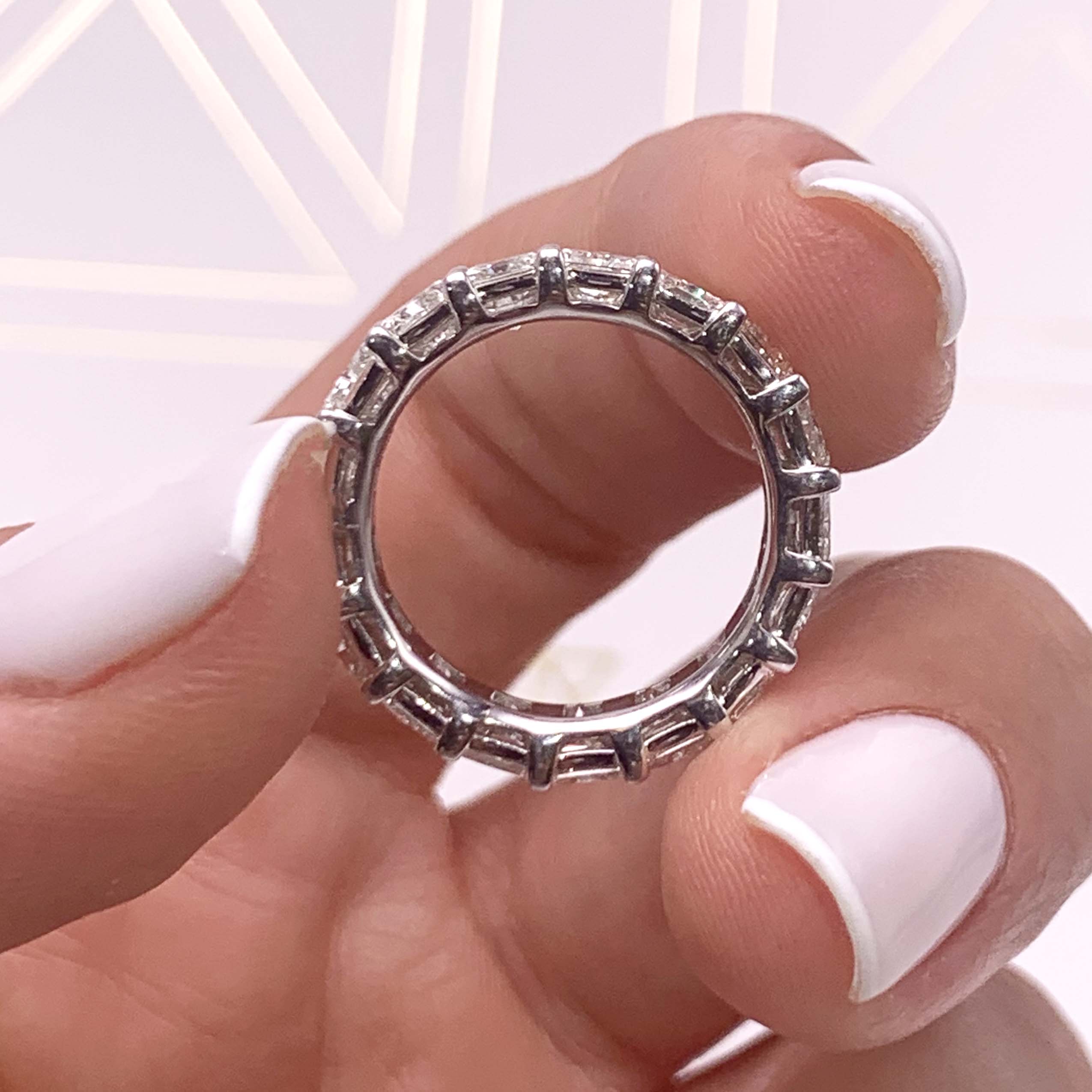 Andi Lab Grown Eternity Wedding Ring   (6 Carat) - 14K White Gold