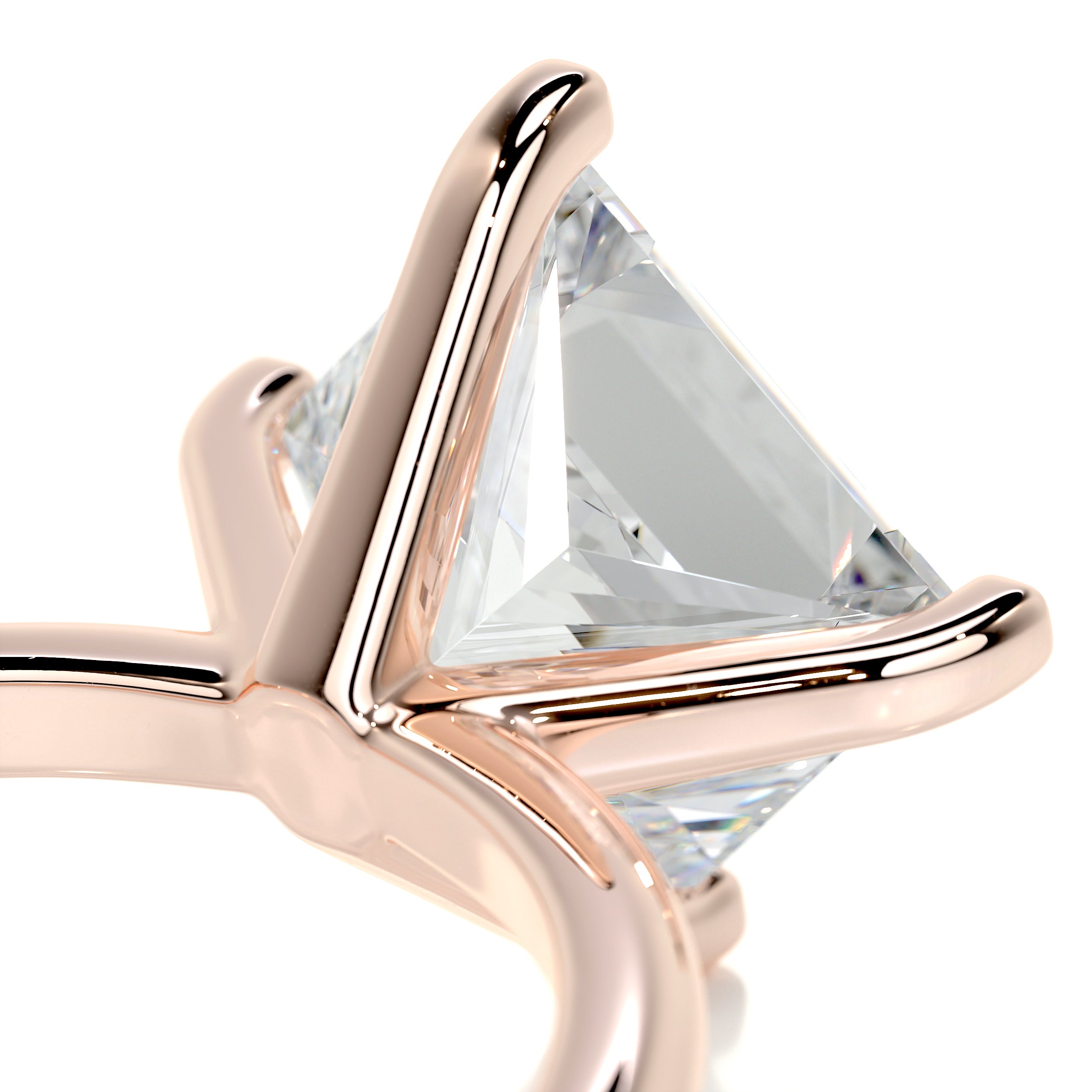 Alma Moissanite & Diamonds Ring   (3 Carat) -14K Rose Gold
