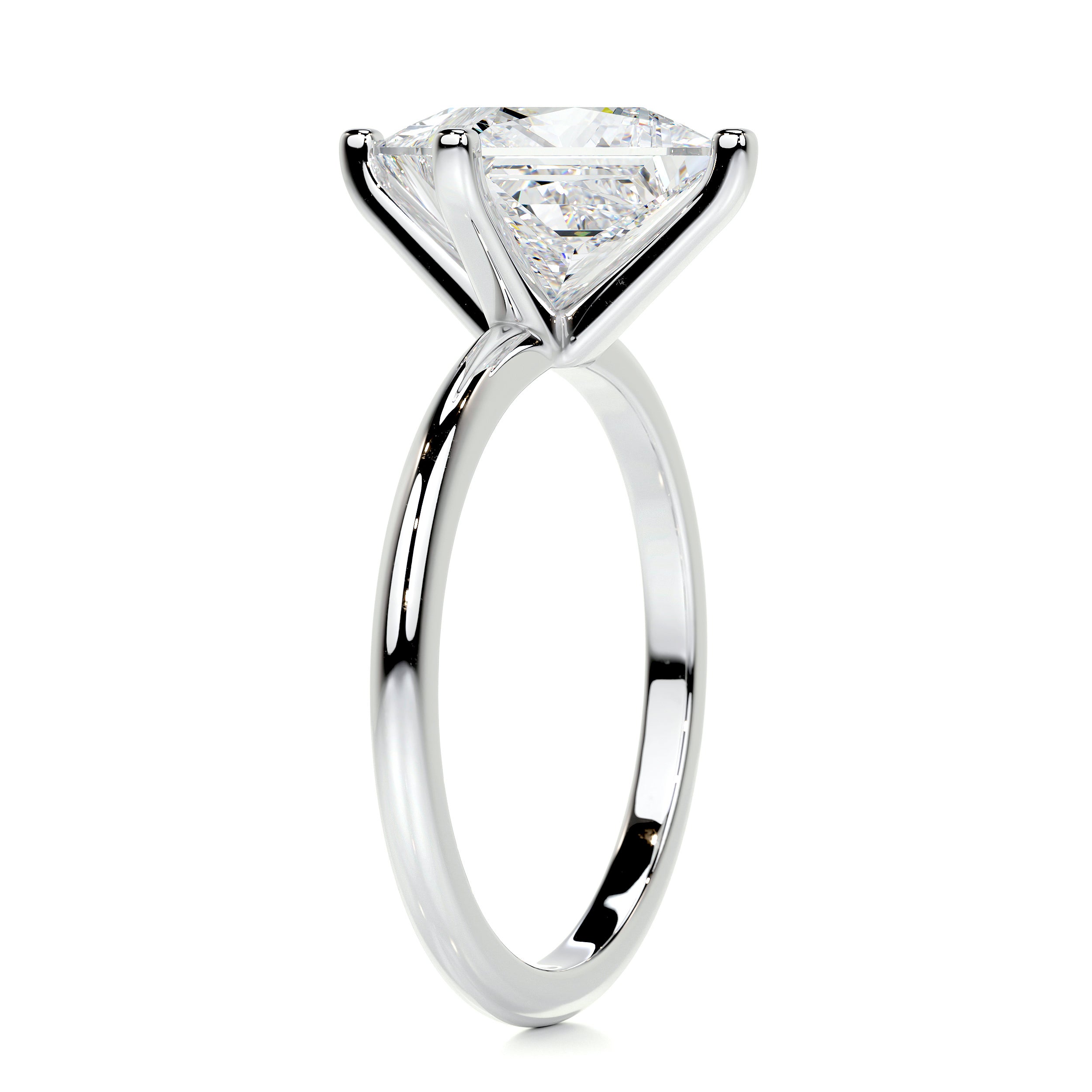 Alma Moissanite & Diamonds Ring   (3 Carat) -14K White Gold