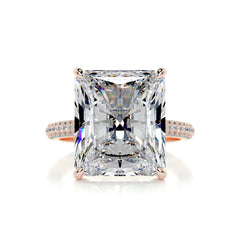 Cher Moissanite & Diamond Ring -14K Rose Gold