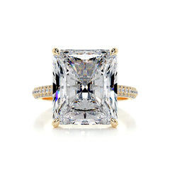 Cher Moissanite & Diamond Ring -18K Yellow Gold