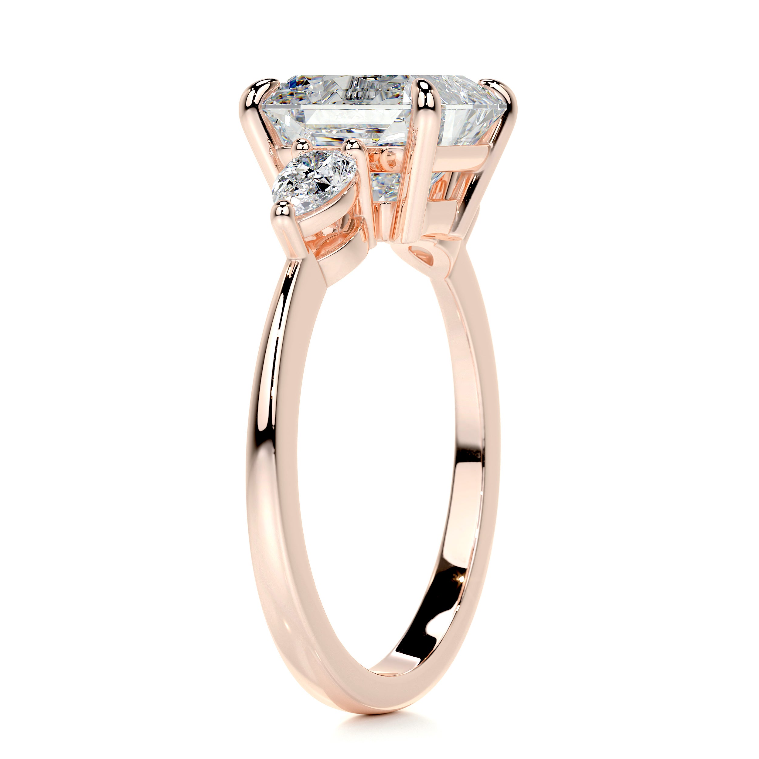 Tai Moissanite & Diamonds Ring   (3 Carat) -14K Rose Gold