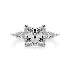 Tai Moissanite & Diamond Ring -Platinum