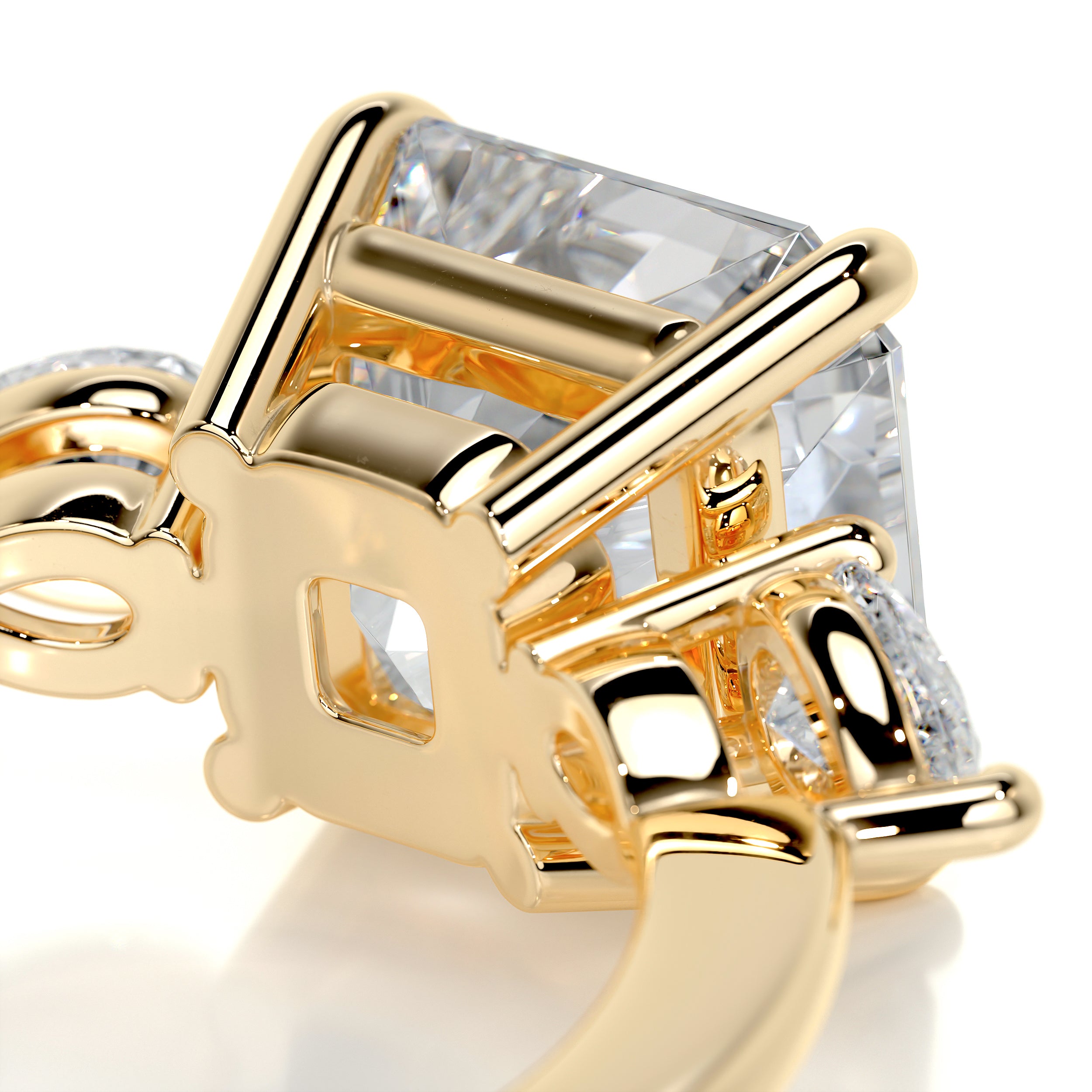 Tai Moissanite & Diamonds Ring -18K Yellow Gold