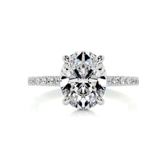 Dionne Moissanite & Diamond Ring -18K White Gold