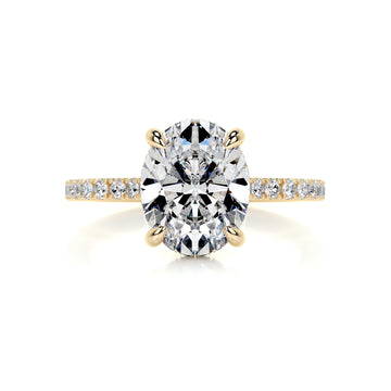 Dionne Moissanite & Diamond Ring -18K Yellow Gold