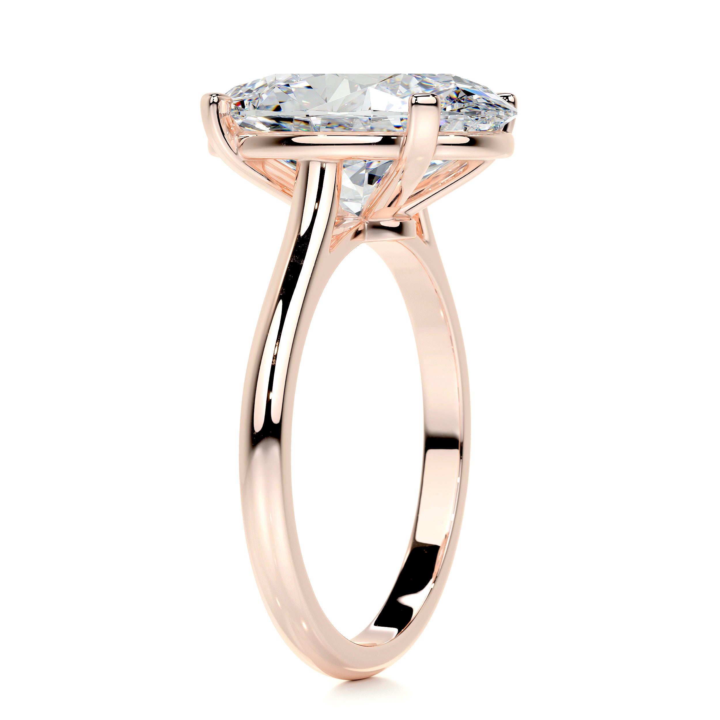 Ozi Moissanite Ring   (7 Carat) -14K Rose Gold