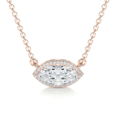 Britney Moissanite & Diamonds Necklace -14K Rose Gold