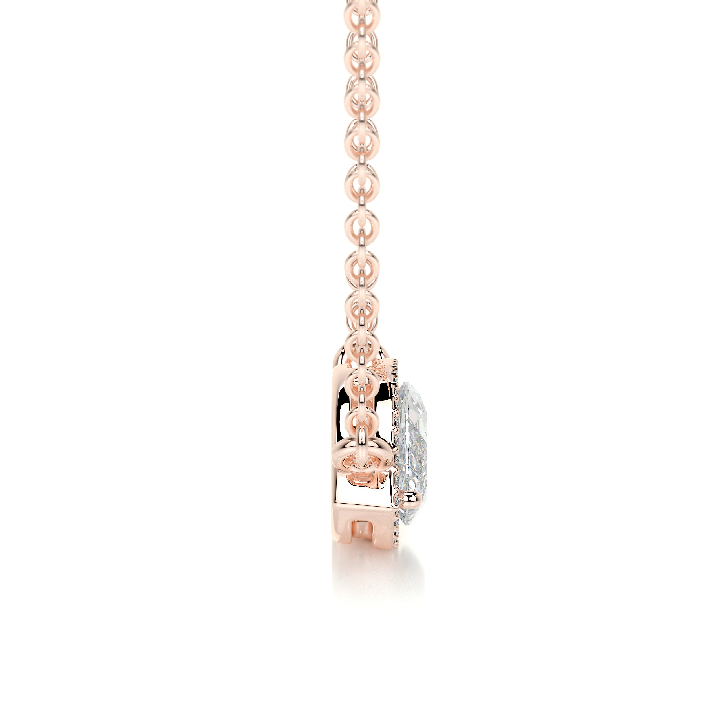 Britney Moissanite & Diamonds Necklace   (3 Carat) -14K Rose Gold