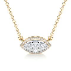 Britney Moissanite & Diamonds Necklace -18K Yellow Gold