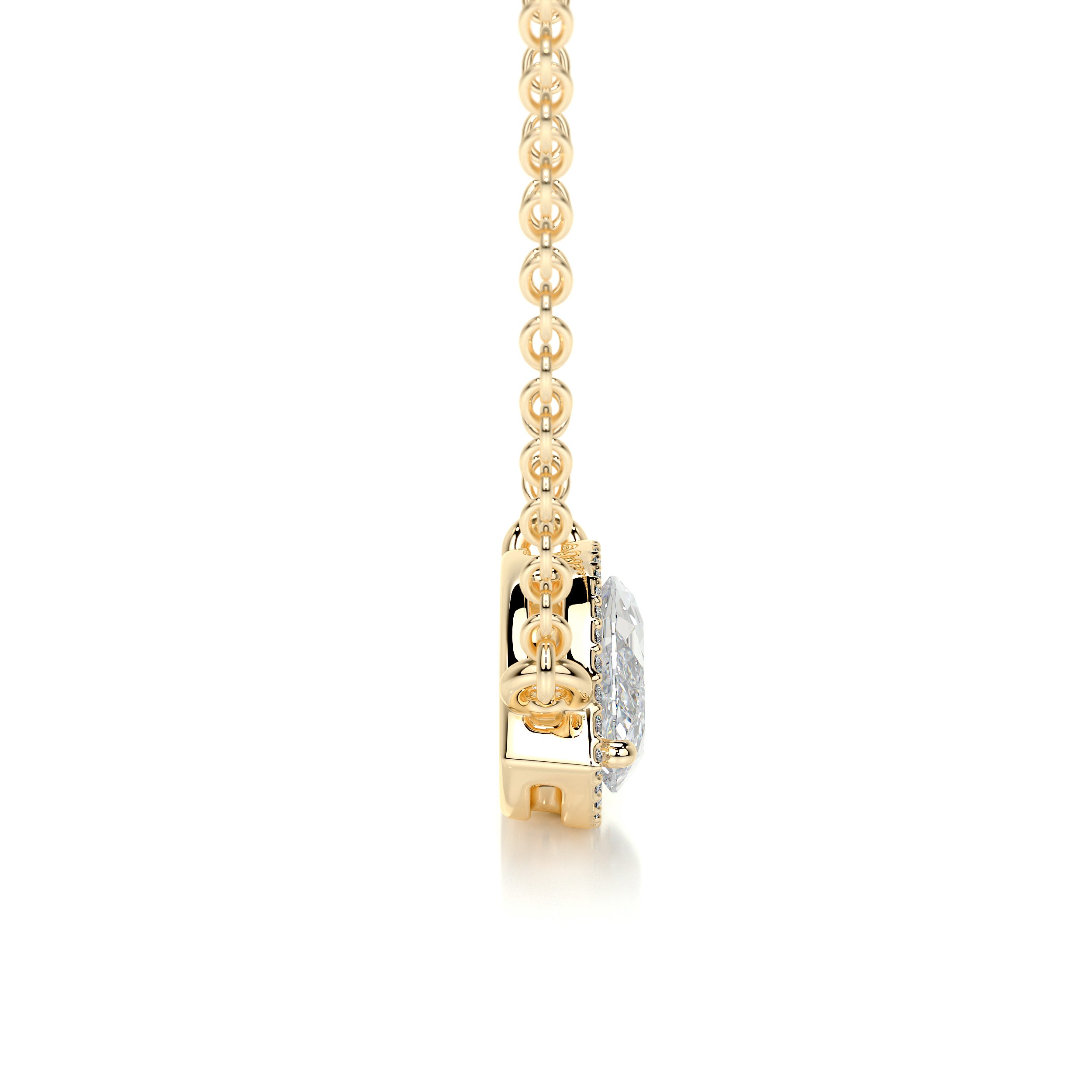 Britney Moissanite & Diamonds Necklace   (3 Carat) -18K Yellow Gold