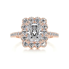 Abby Moissanite & Diamond Ring -14K Rose Gold