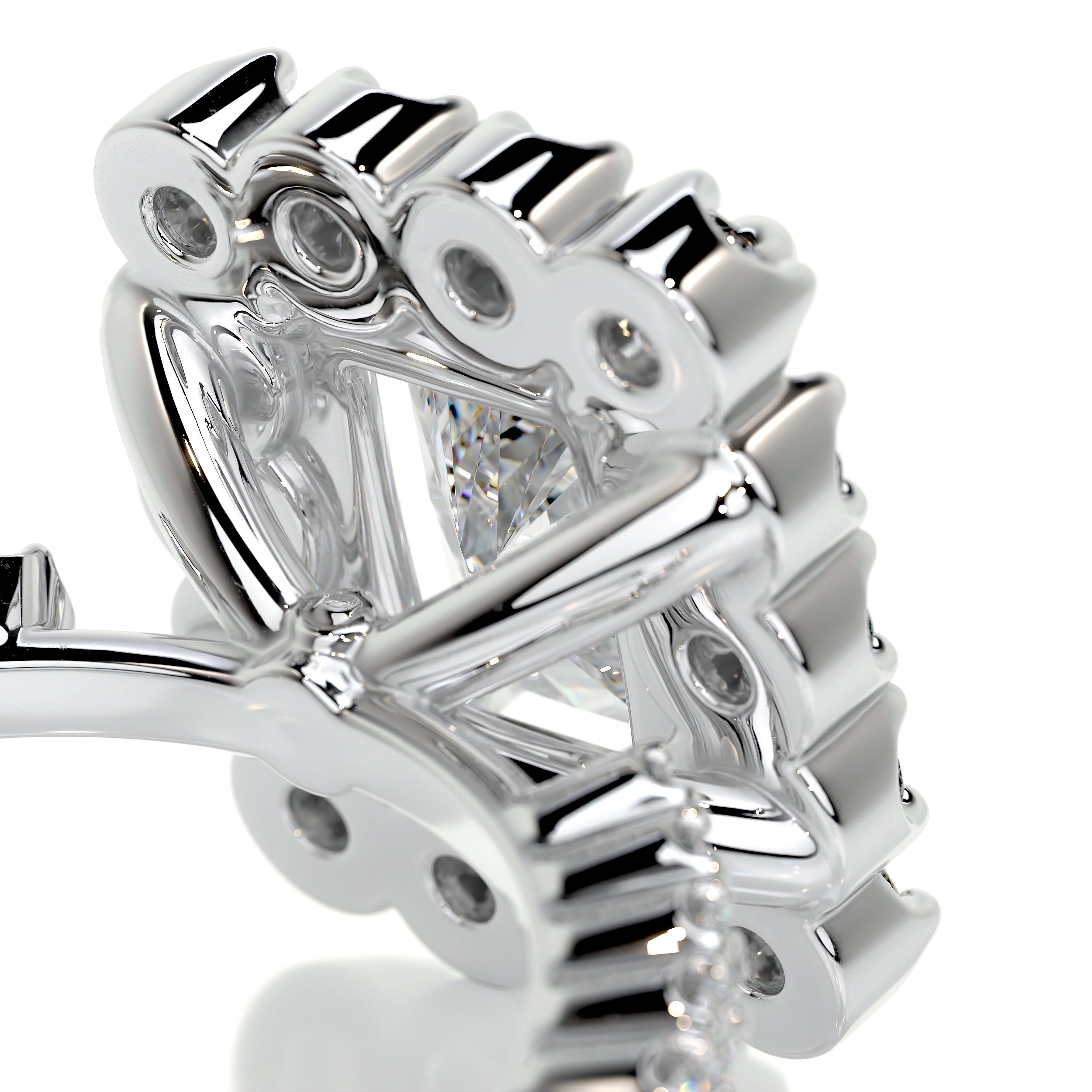 Abby Moissanite & Diamonds Ring -18K White Gold