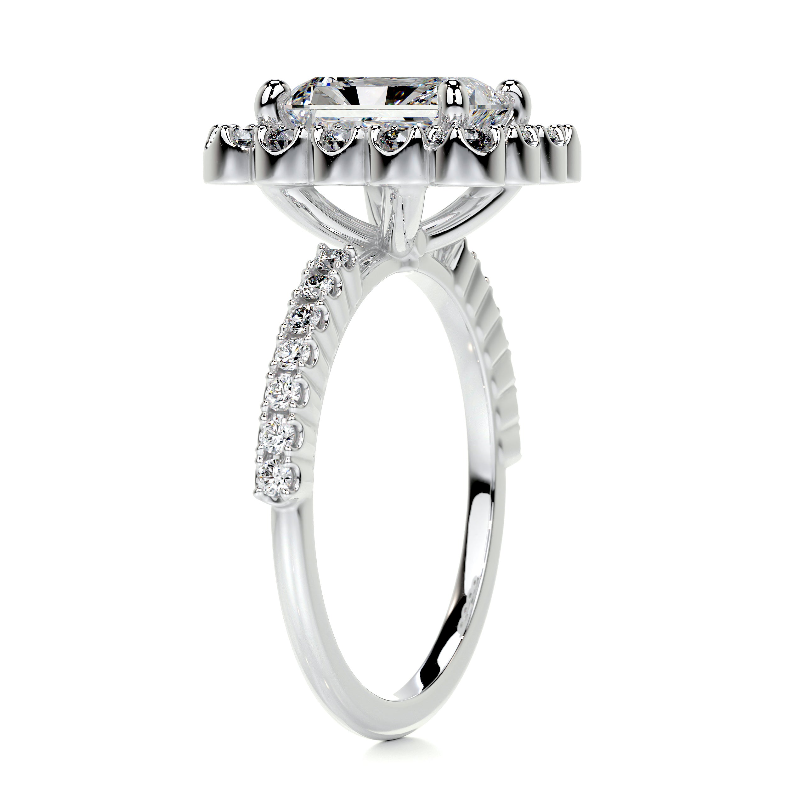 Abby Moissanite & Diamonds Ring -18K White Gold