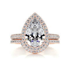 Maggie Moissanite & Diamonds Bridal Set -14K Rose Gold