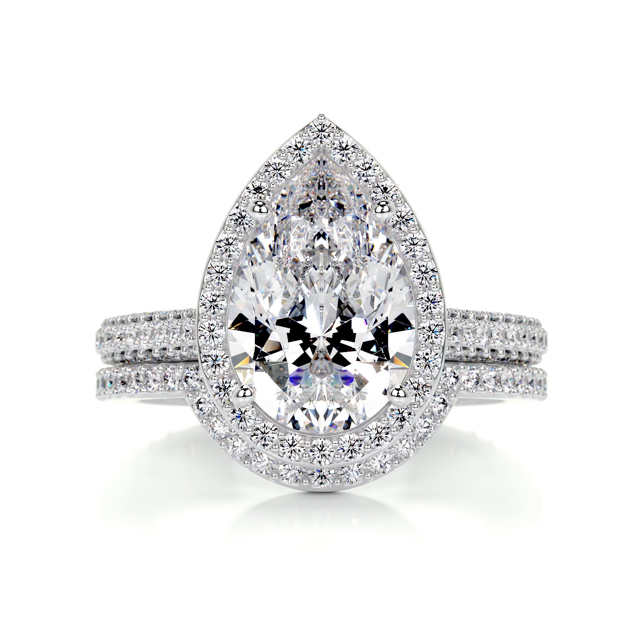 Maggie Moissanite & Diamonds Bridal Set   (4.5 Carat) -14K White Gold