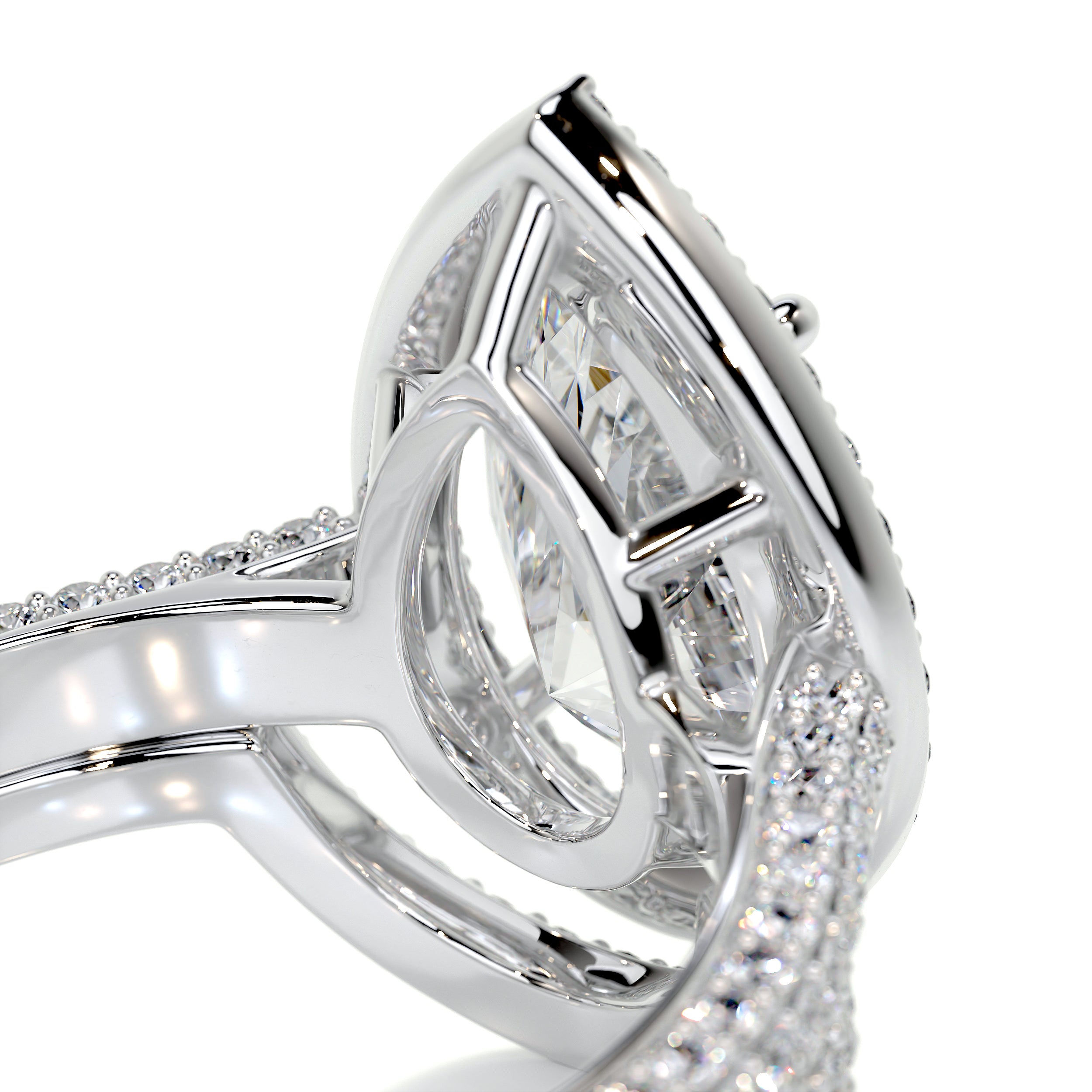 Maggie Moissanite & Diamonds Bridal Set   (4.5 Carat) -18K White Gold