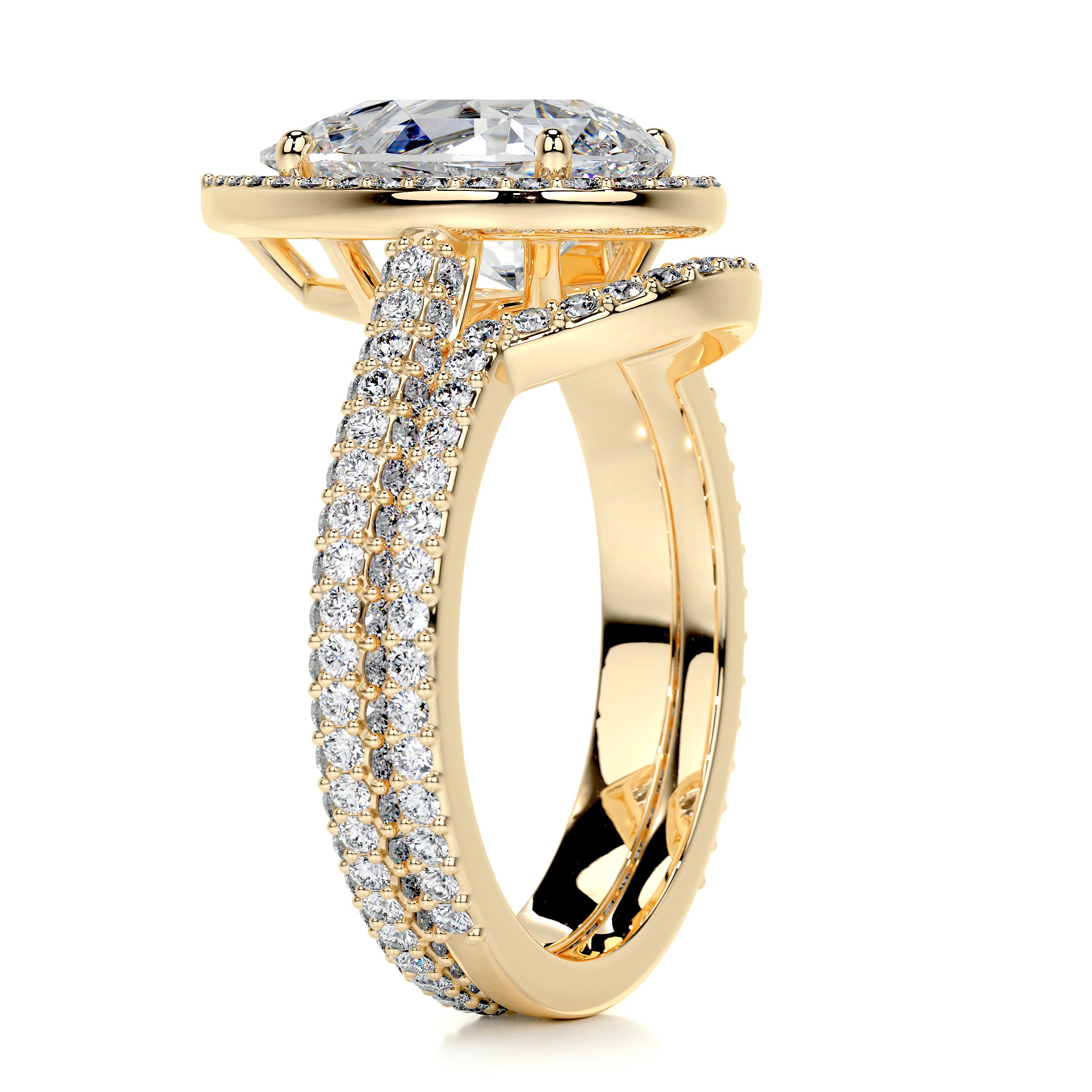 Maggie Moissanite & Diamonds Bridal Set   (4.5 Carat) -18K Yellow Gold