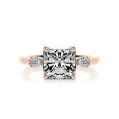 Mindy Moissanite & Diamond Ring -14K Rose Gold