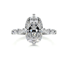 Theresa Moissanite & Diamond Ring -Platinum