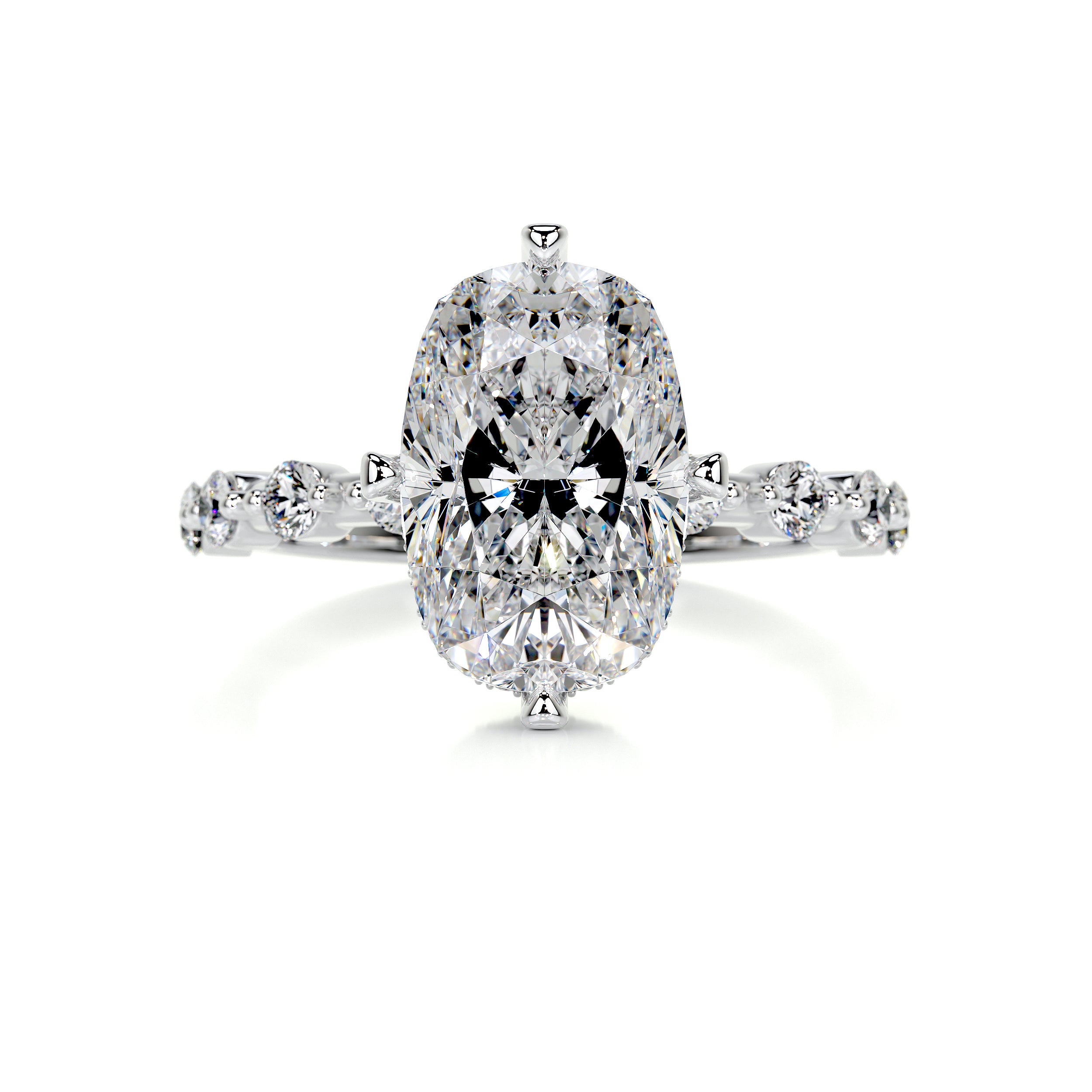 Theresa Moissanite & Diamonds Ring -14K White Gold