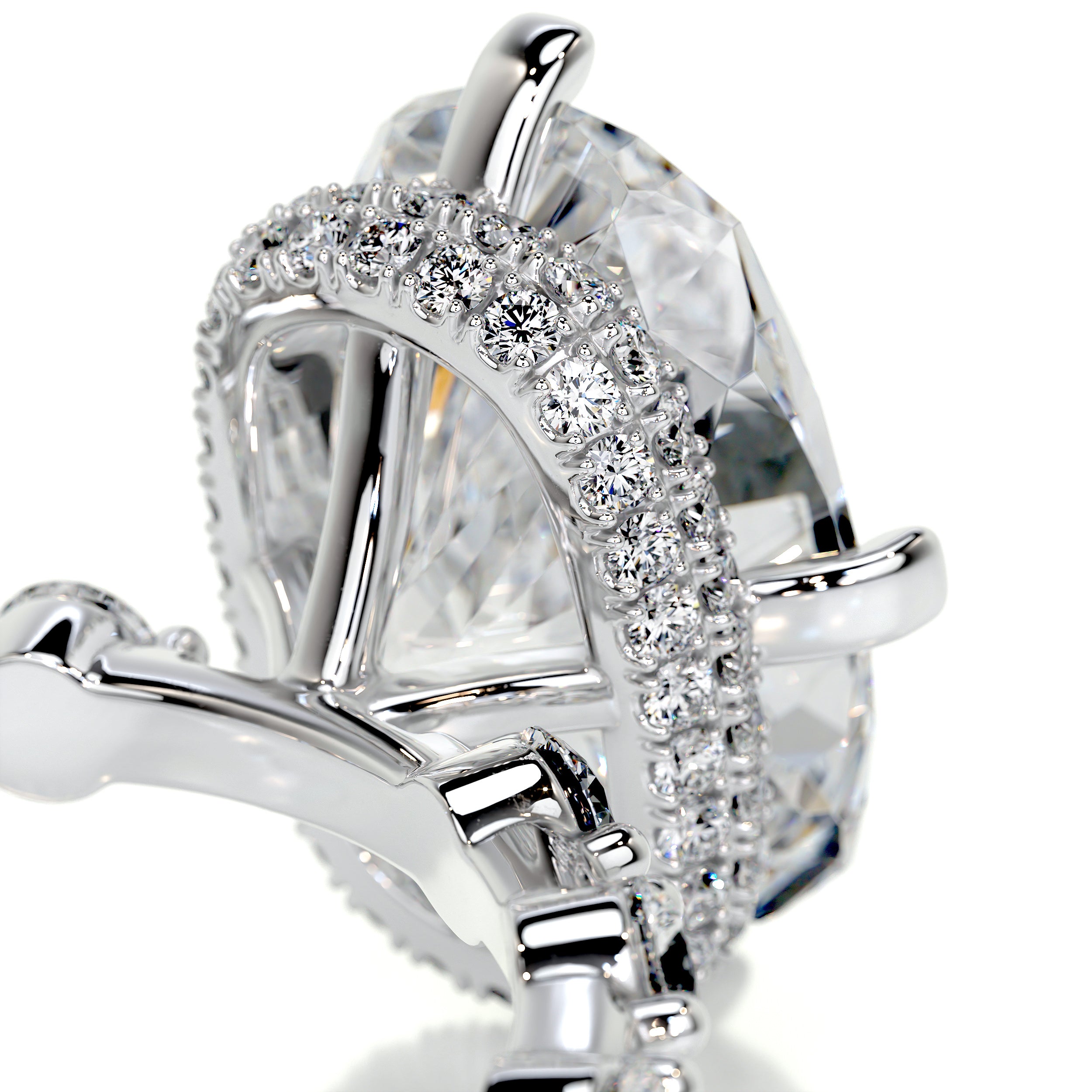 Theresa Moissanite & Diamonds Ring   (6 Carat) -18K White Gold