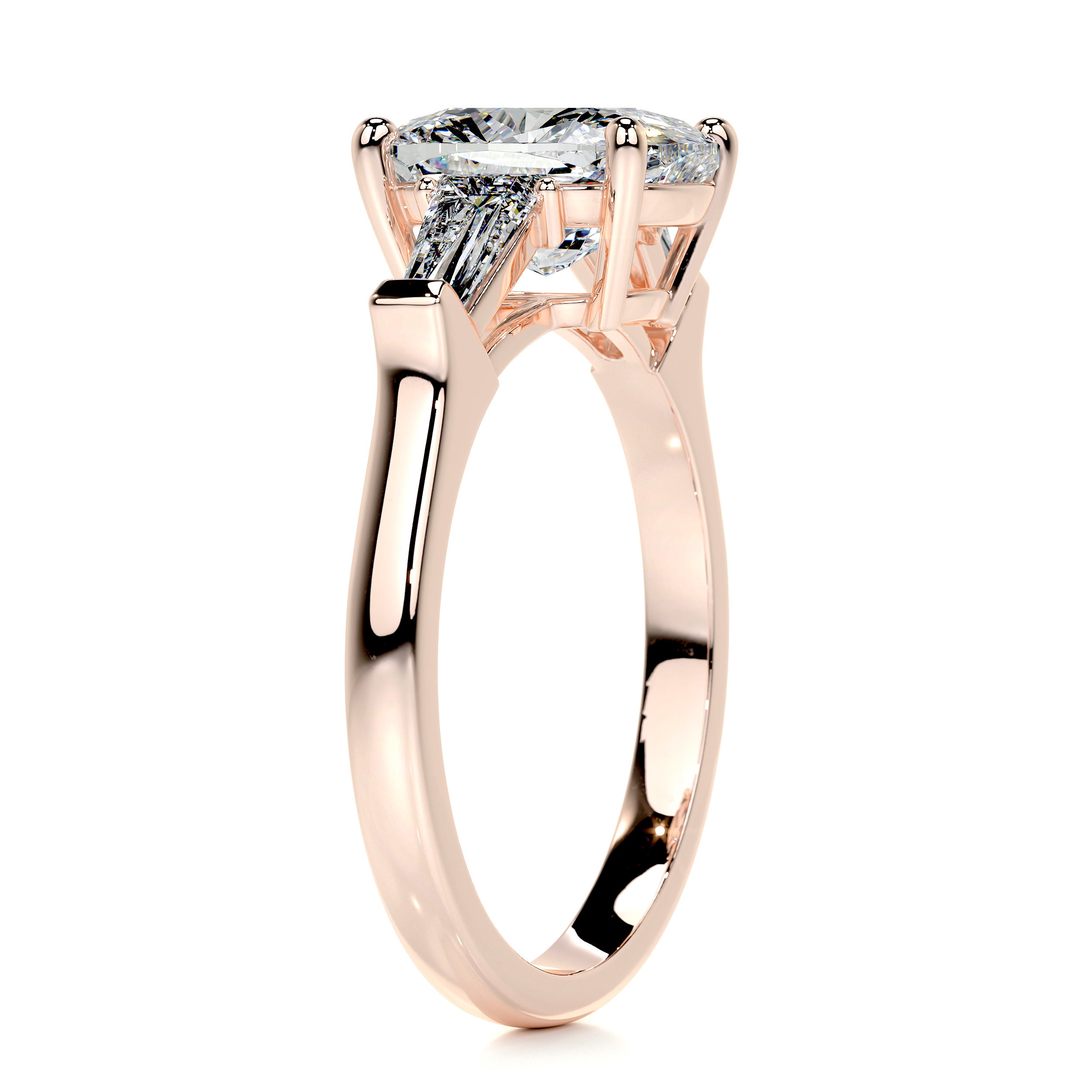 Sylvia Moissanite & Diamonds Ring   (2.5 Carat) -14K Rose Gold